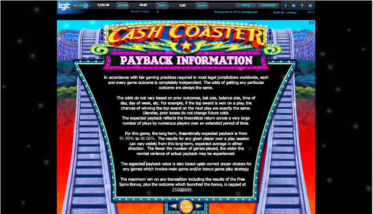 Cash Coaster Slot Online