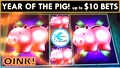 Pigs! Up to $10 Bets! Piggy Bankin' Slot Machine