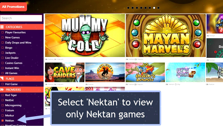 Nektan Casino List